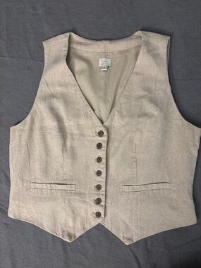 a new day Cream Button-Front Vest